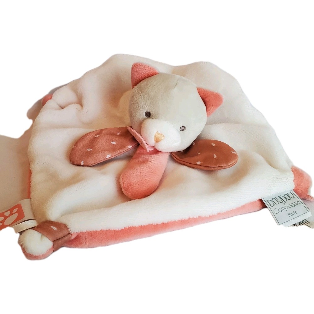 Doudou Et Compagnie Paris Soft Plush Kitty Cat‎ Security Blanket Baby Lovey